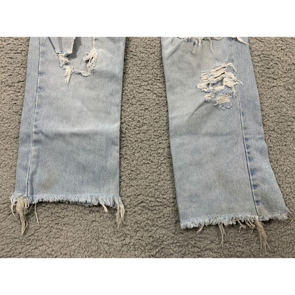 ABERCROMBIE & FITCH 2 Distressed Destroyed Bootcut Fringe Cropped Blown-out Knee - Picture 2 of 11
